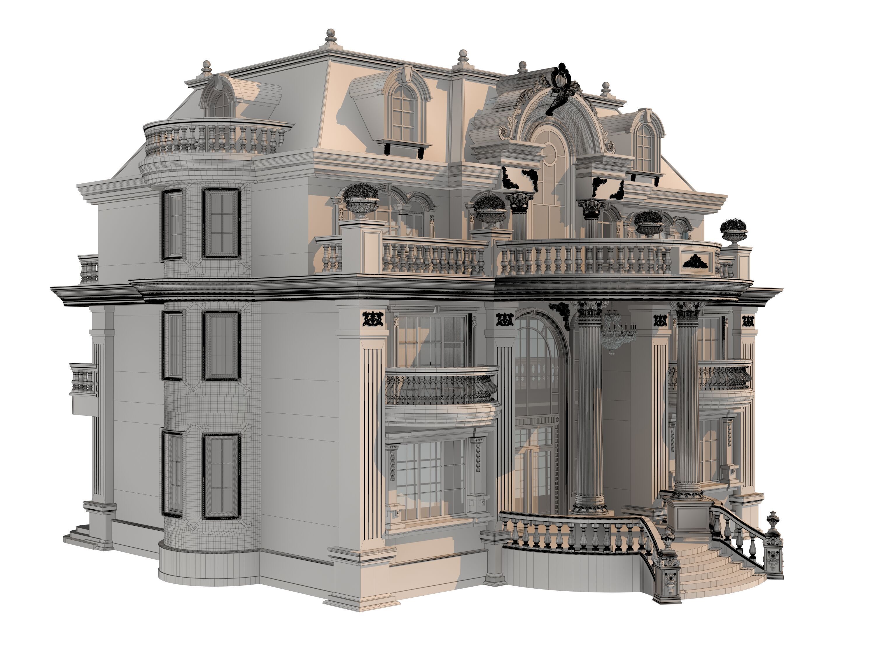 architecture luxury villa  3D model_7