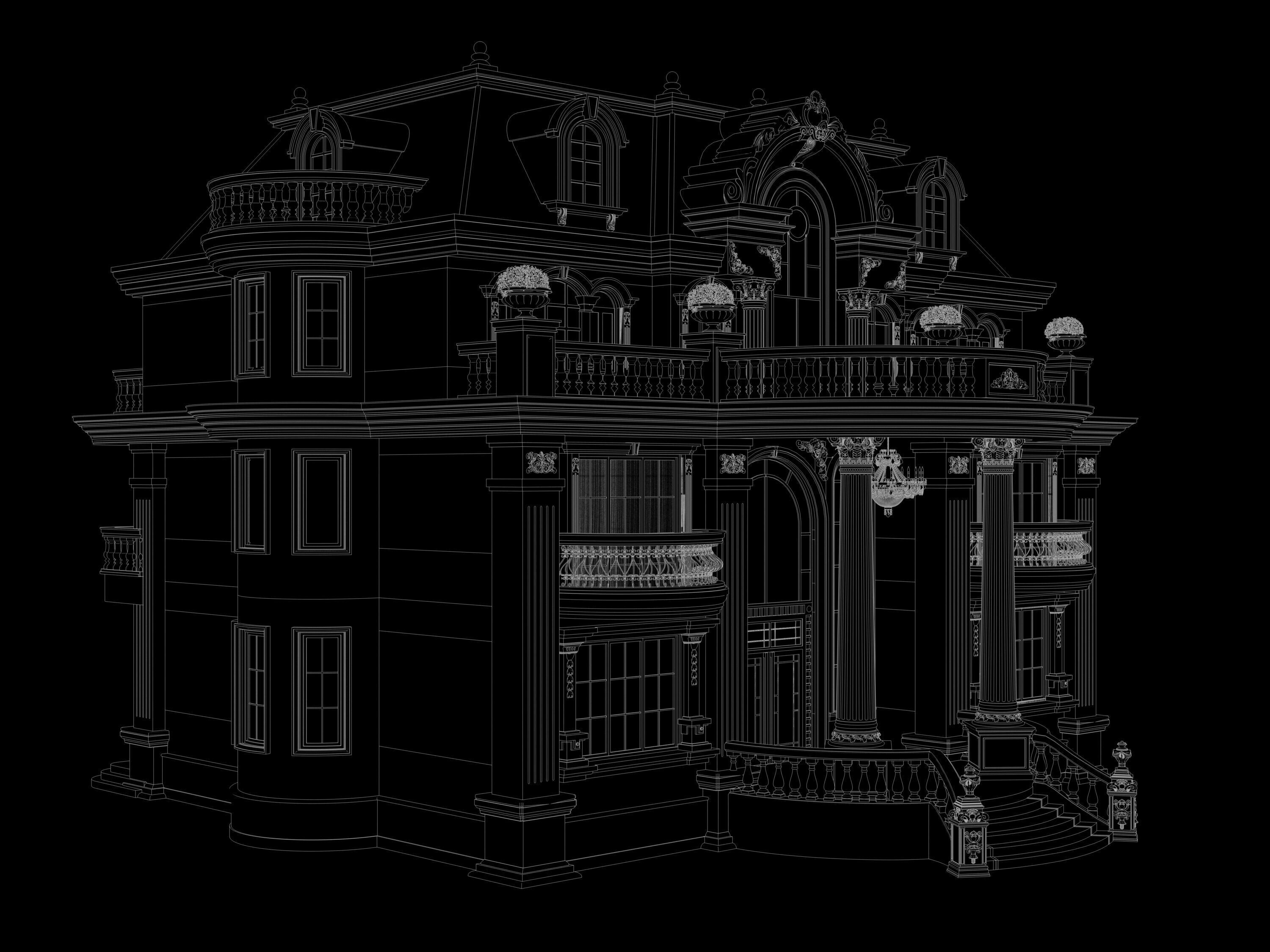 architecture luxury villa  3D model_13