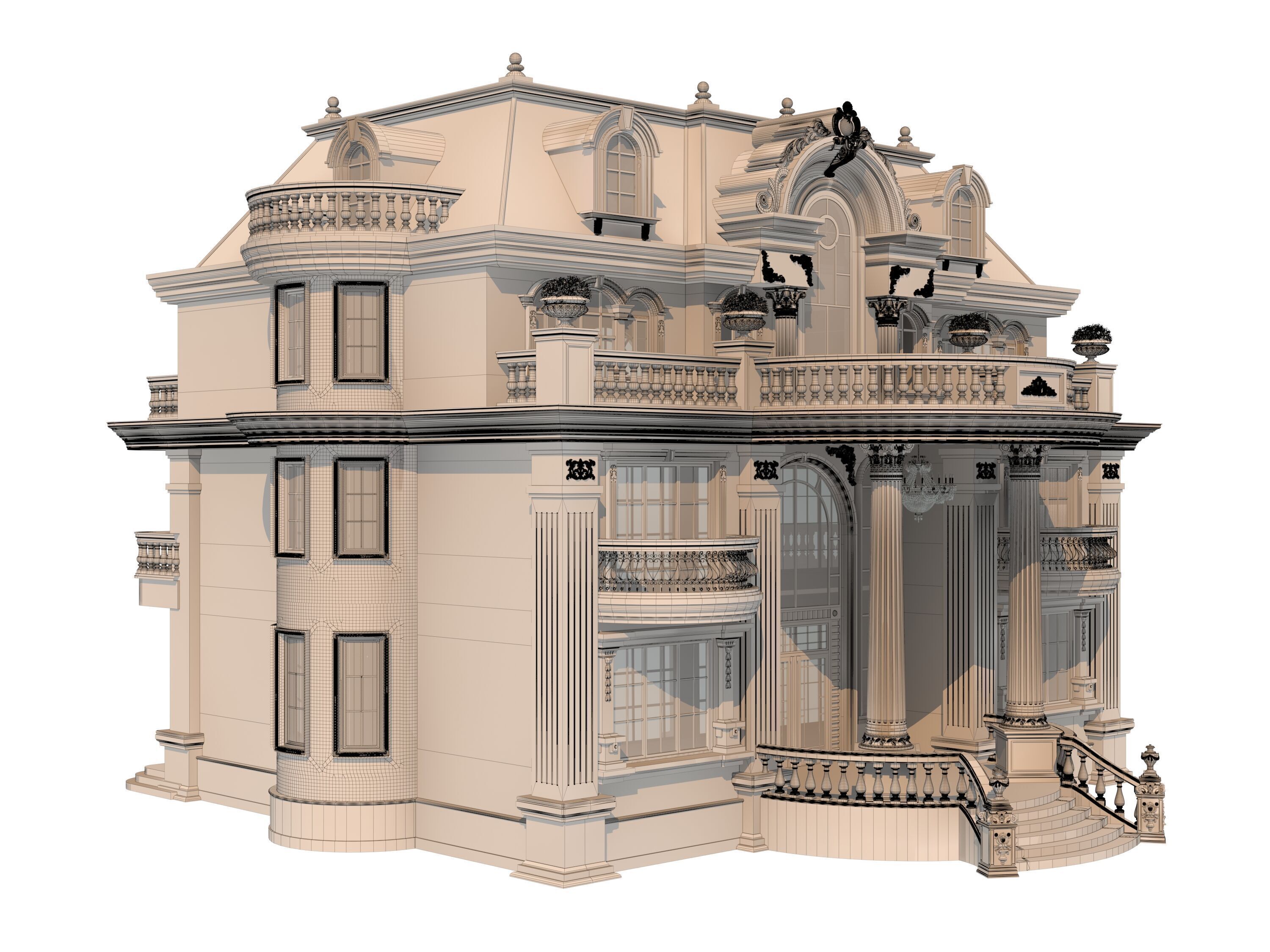 architecture luxury villa  3D model_8