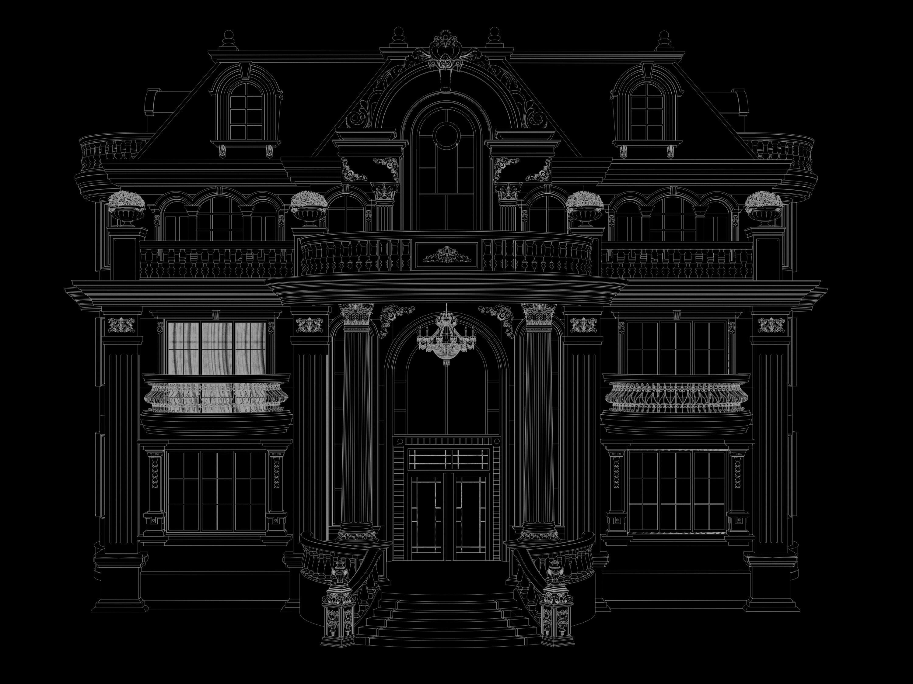 architecture luxury villa  3D model_12