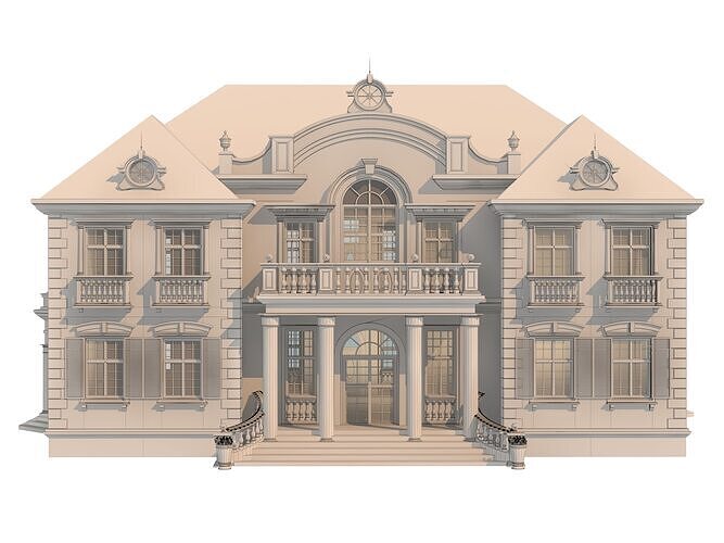 architecture luxury villa  3D model 7