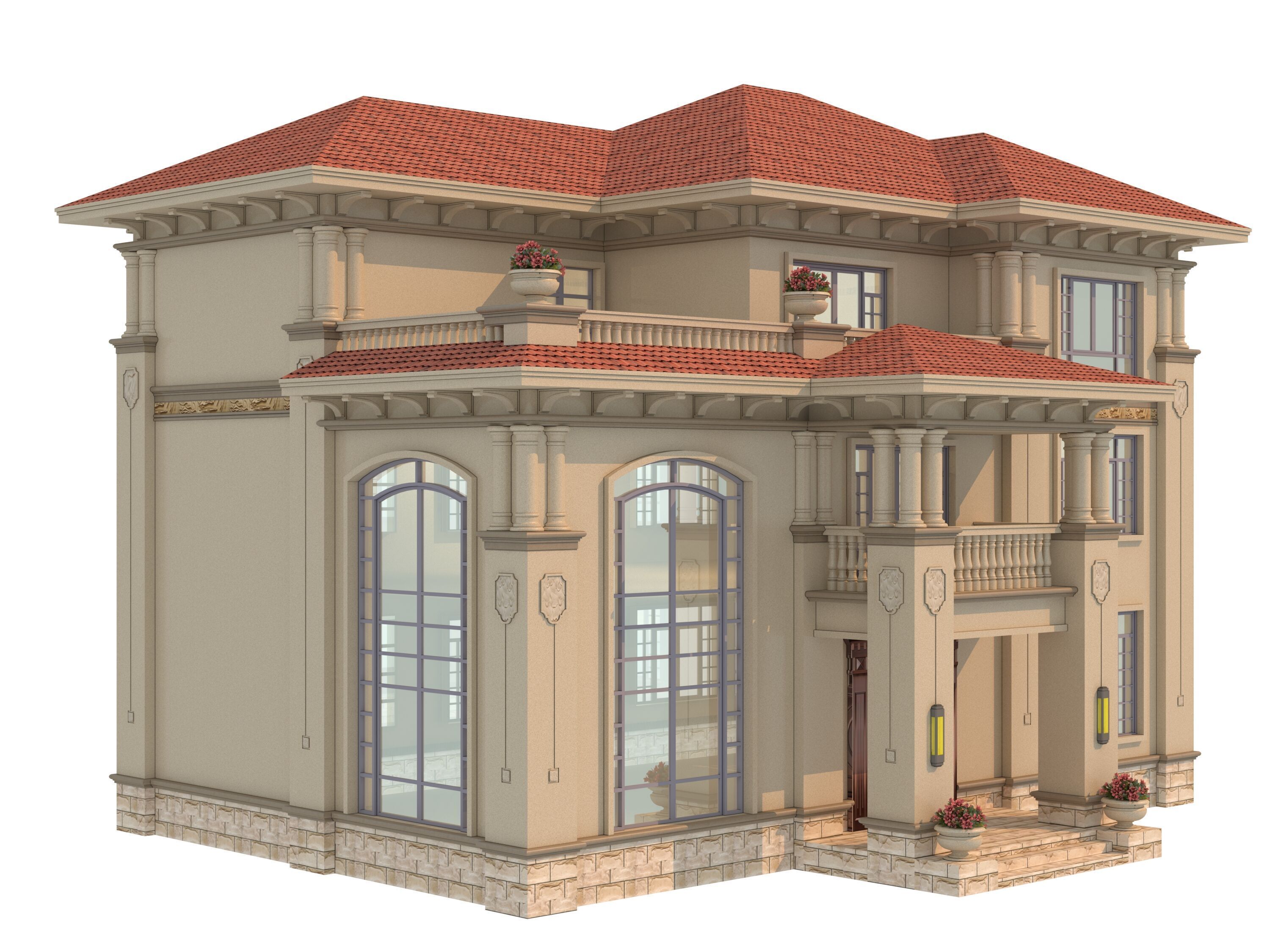 architecture luxury villa 3D model_2