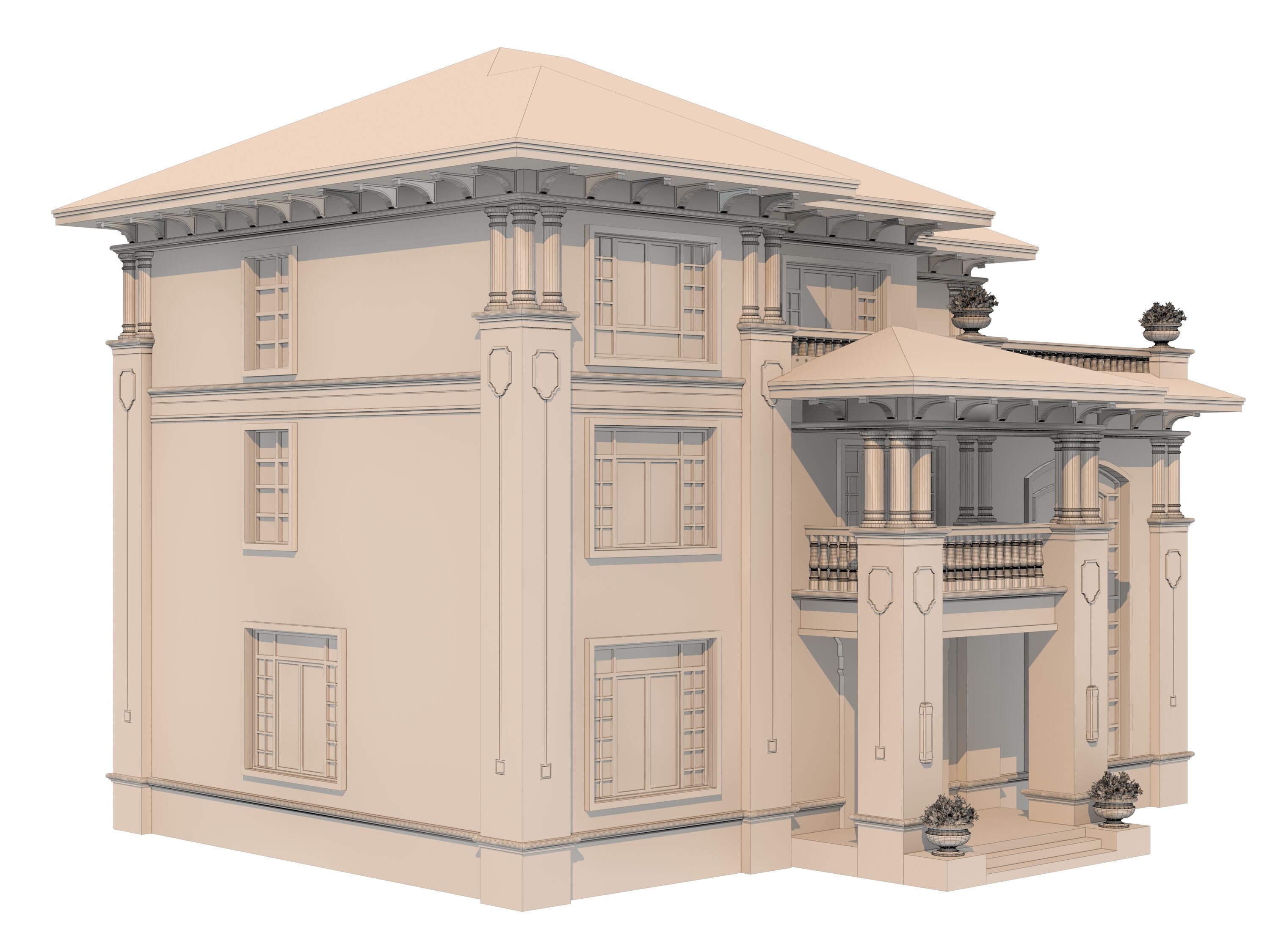 architecture luxury villa 3D model_7