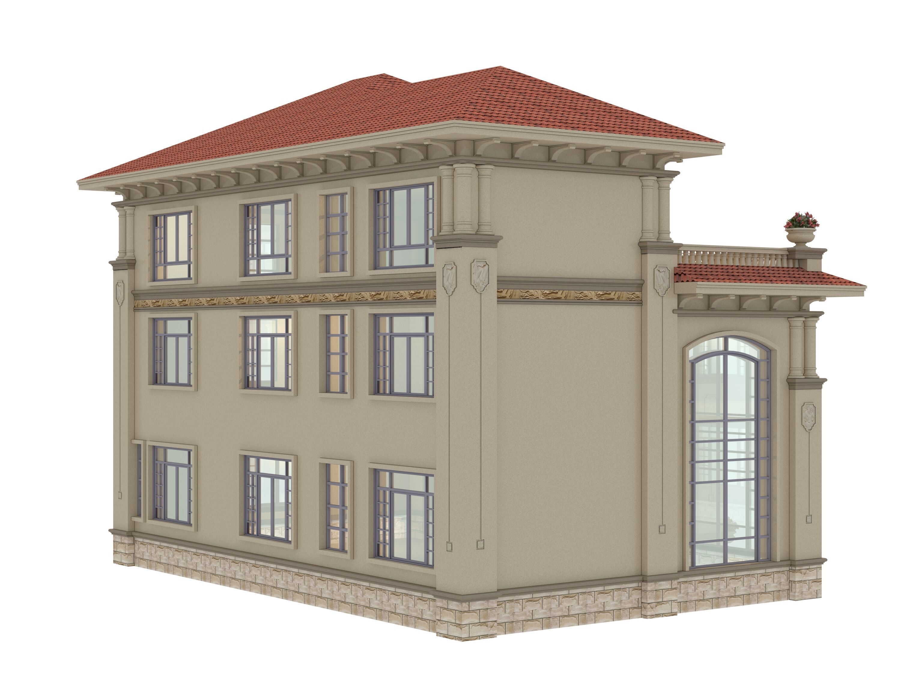 architecture luxury villa 3D model_4
