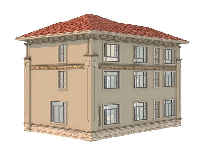 architecture luxury villa  3D model 4