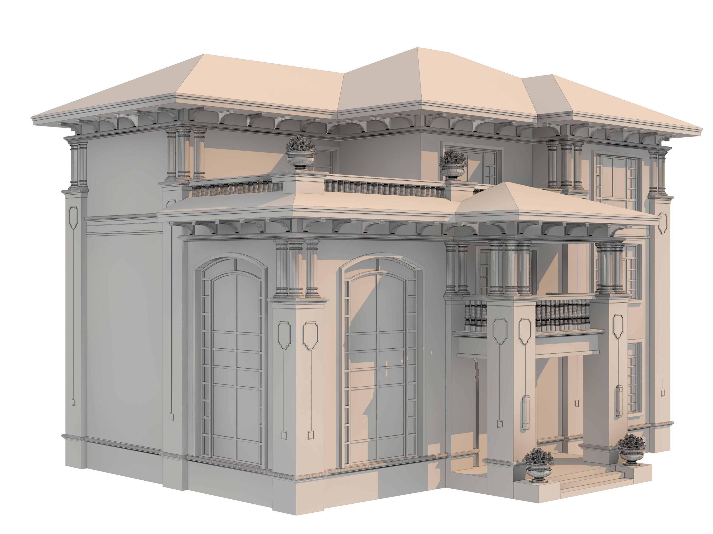 architecture luxury villa 3D model_6