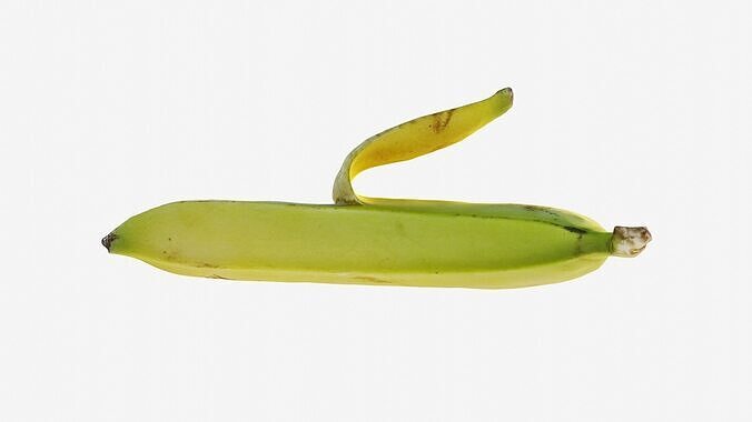 Scanned banana peel Low-poly 3D model 7
