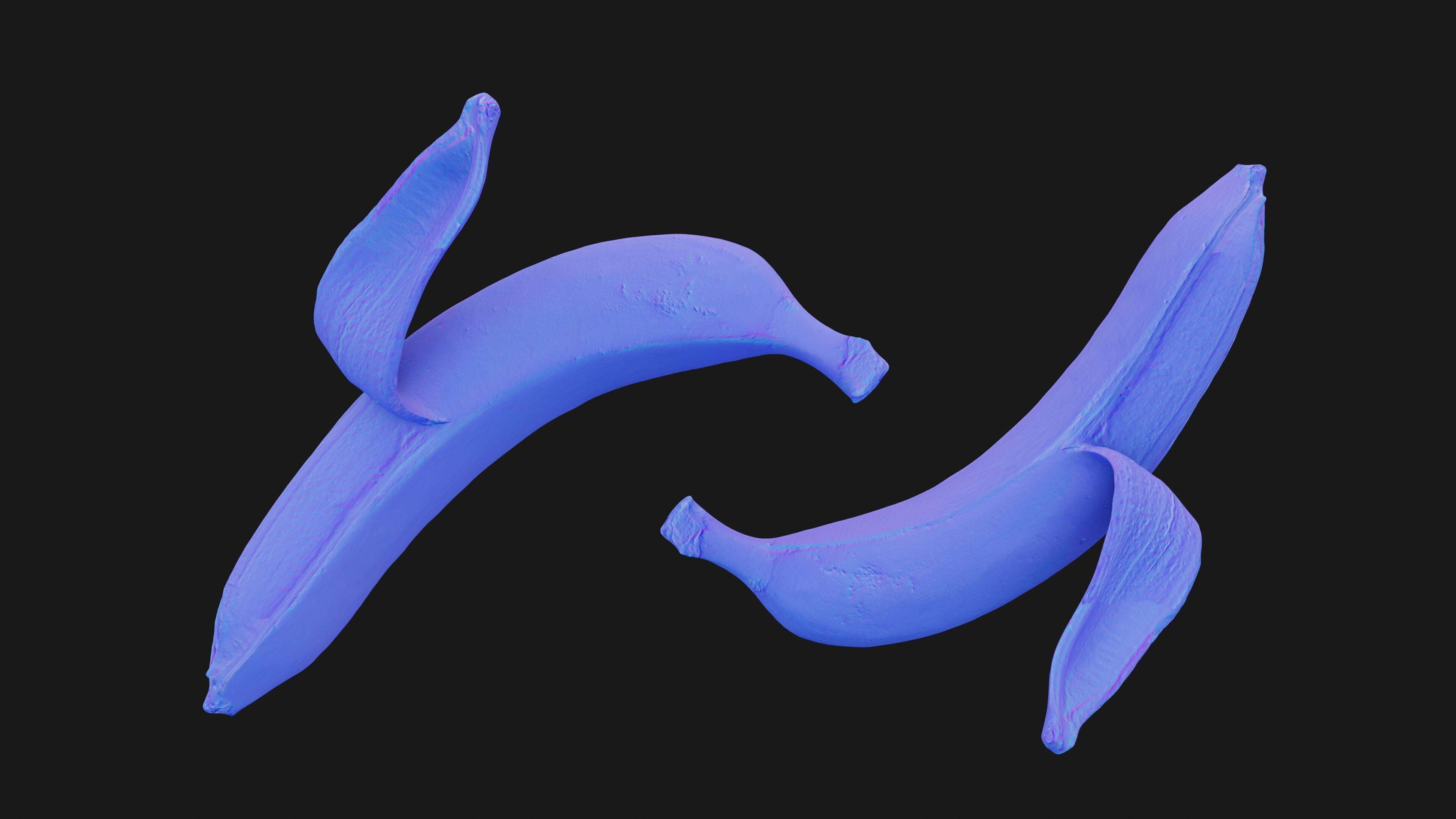 Scanned banana peel Low-poly 3D model_15