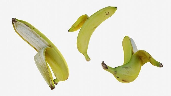 Scanned banana peel Low-poly 3D model 2