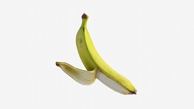 Scanned banana peel Low-poly 3D model 4