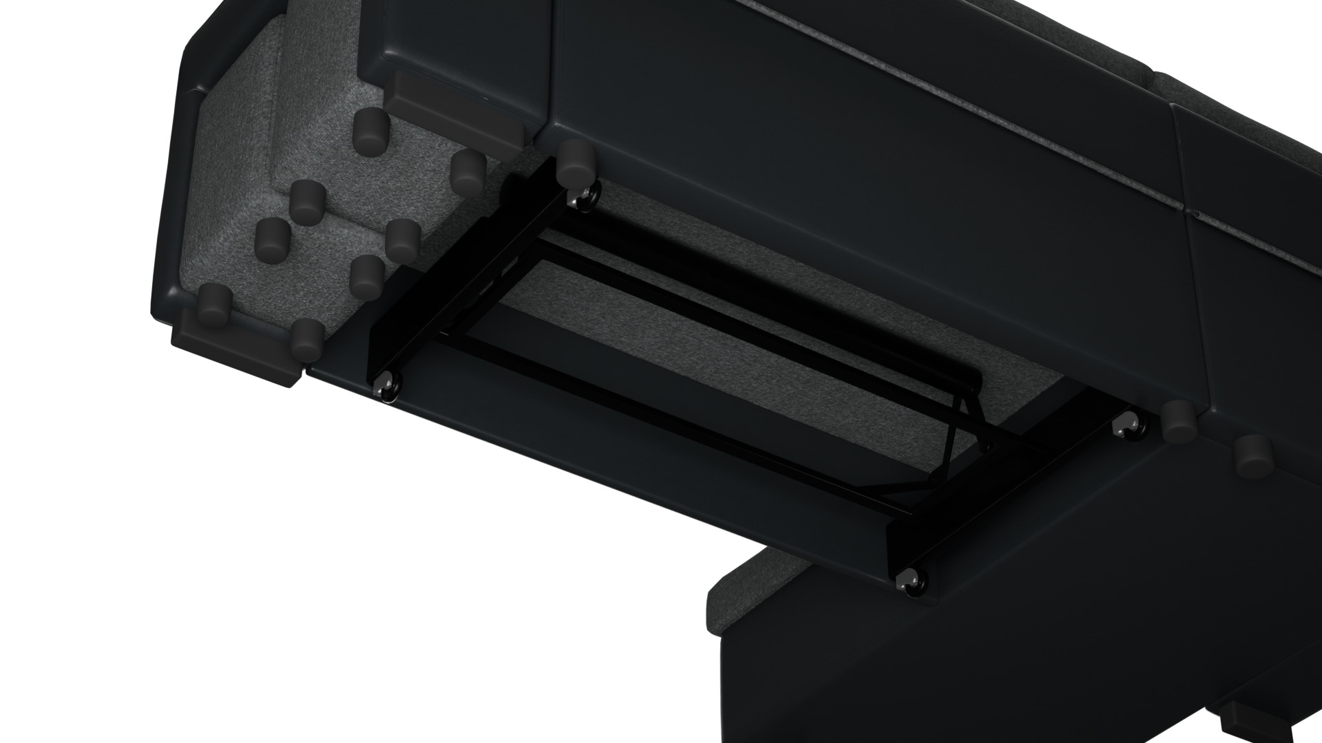 L Shape Sofa Set Dark Grey couch 3D model_8