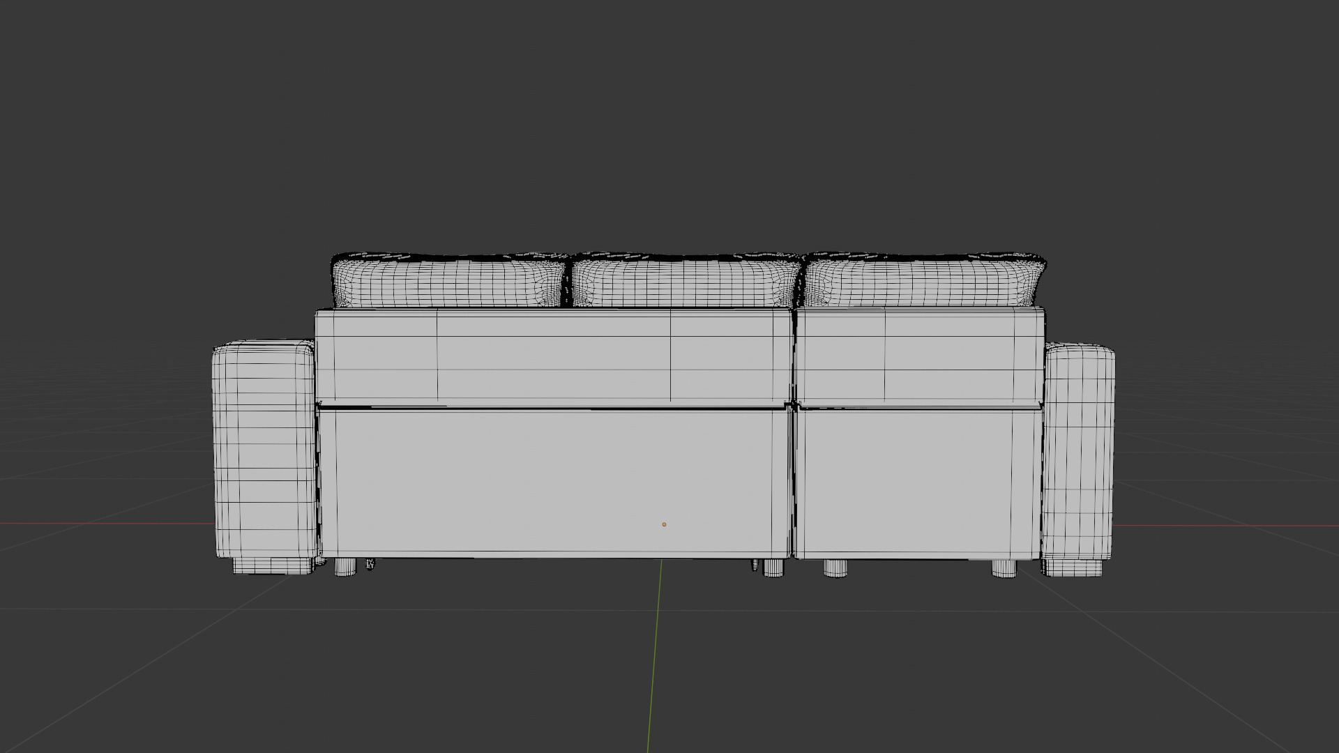 L Shape Sofa Set Dark Grey couch 3D model_13