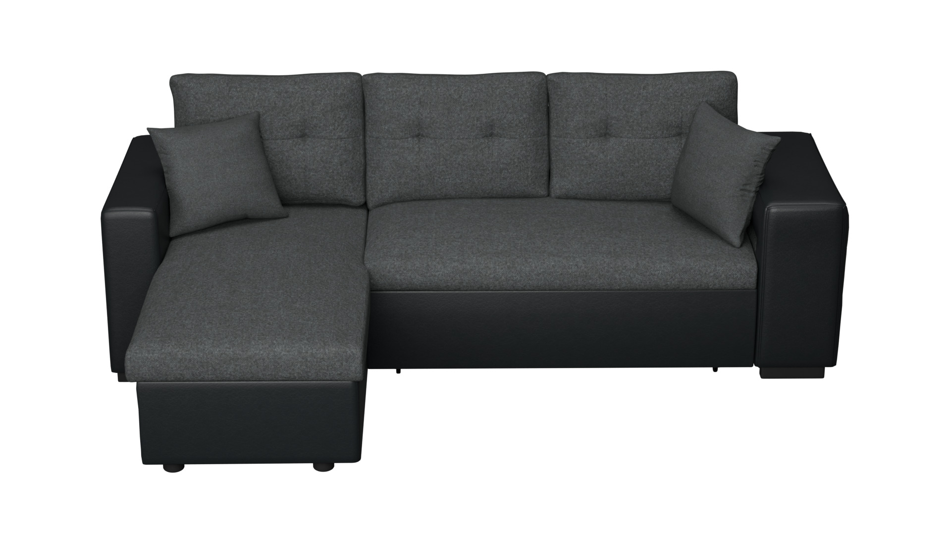 L Shape Sofa Set Dark Grey couch 3D model_5