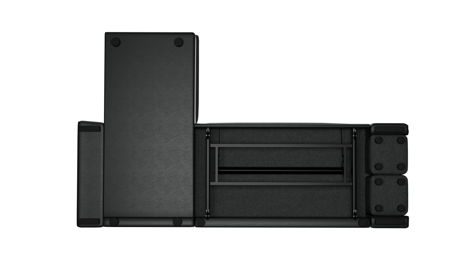 L Shape Sofa Set Dark Grey couch 3D model_7