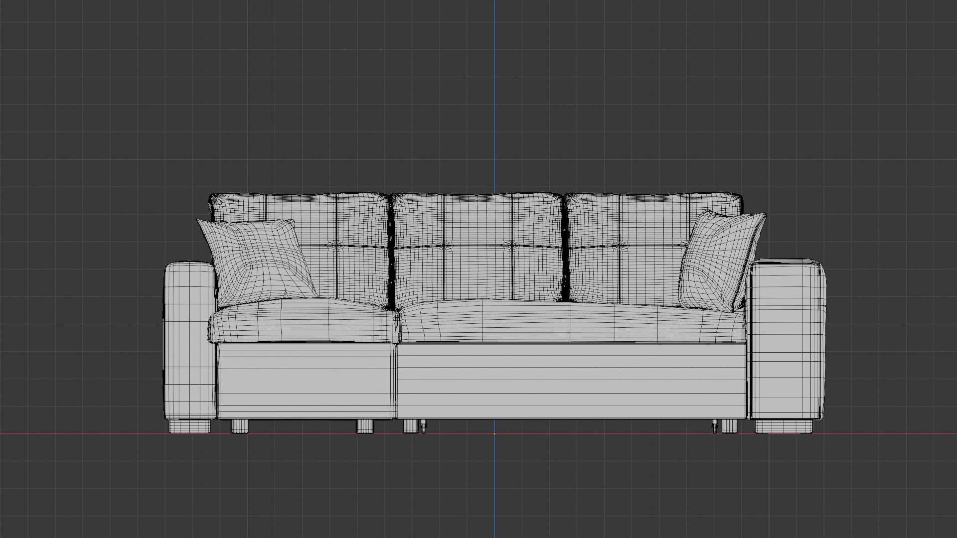 L Shape Sofa Set Dark Grey couch 3D model_10