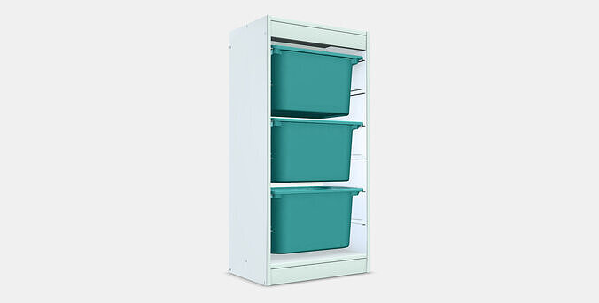 TROFAST Storage combination with boxes 7 Low-poly 3D model