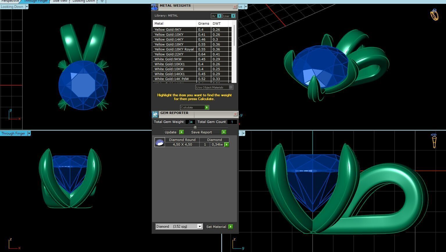 Diamonds Pendant Set 3D print model_7