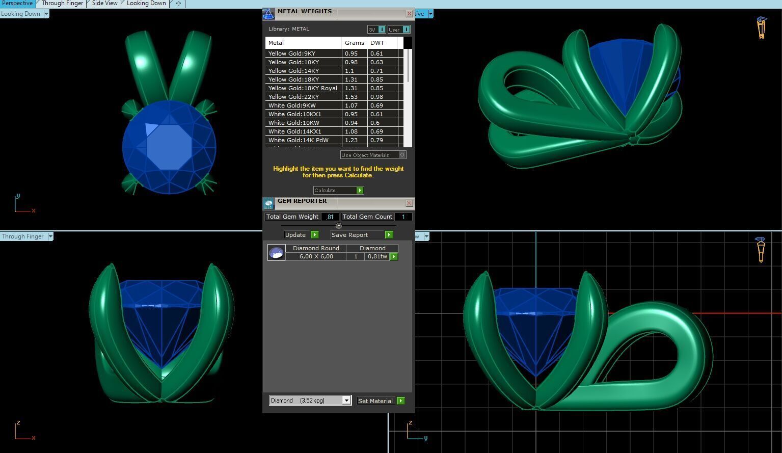 Diamonds Pendant Set 3D print model_9