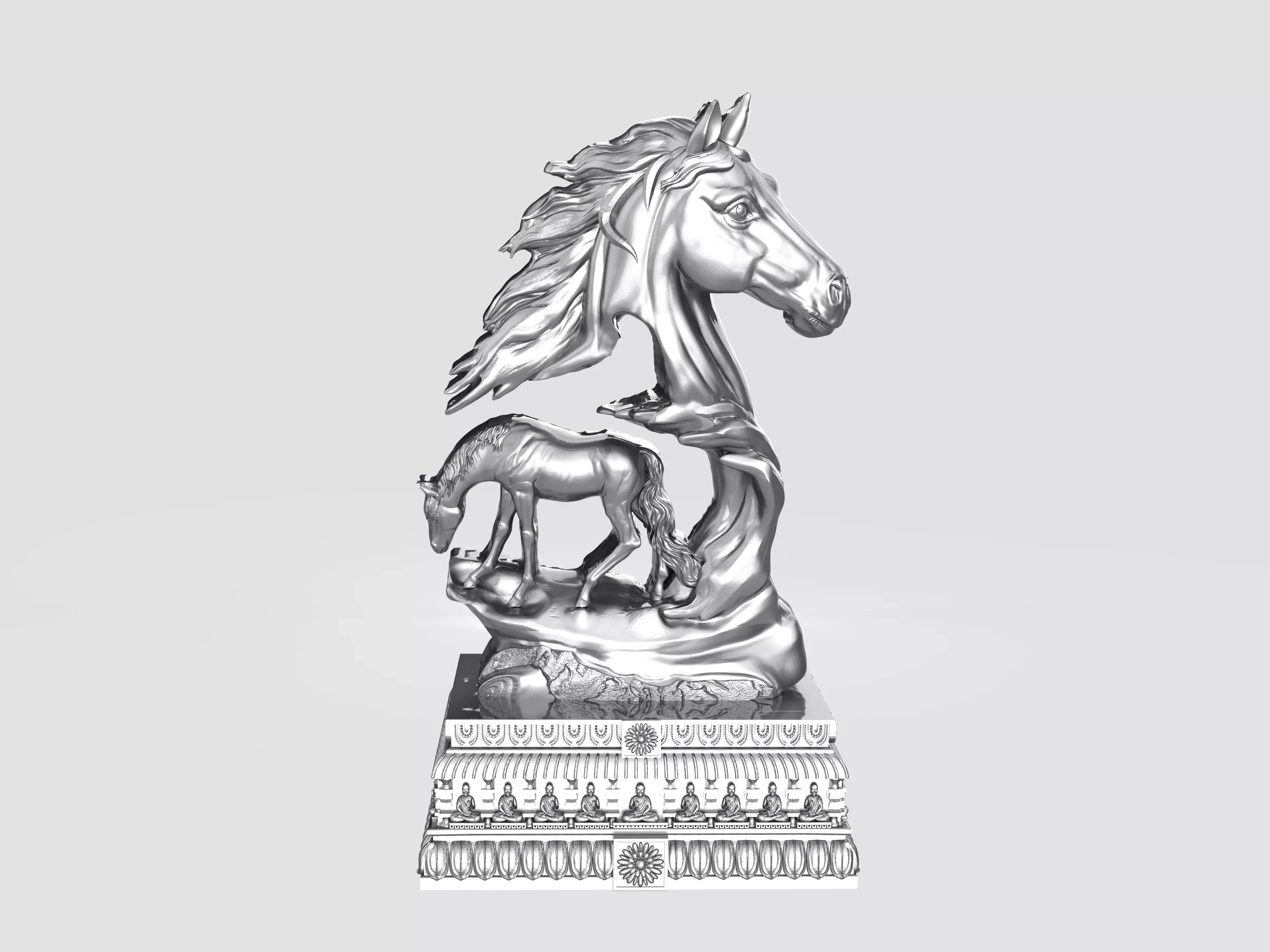 Horse Statue 3D-print file 3D print model