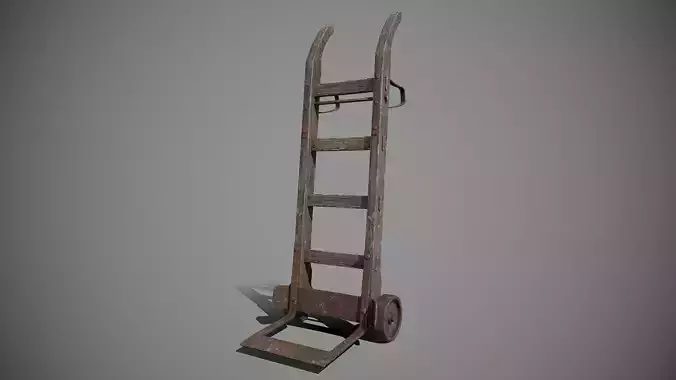 Old HandTruck  PBR low poly 3d model