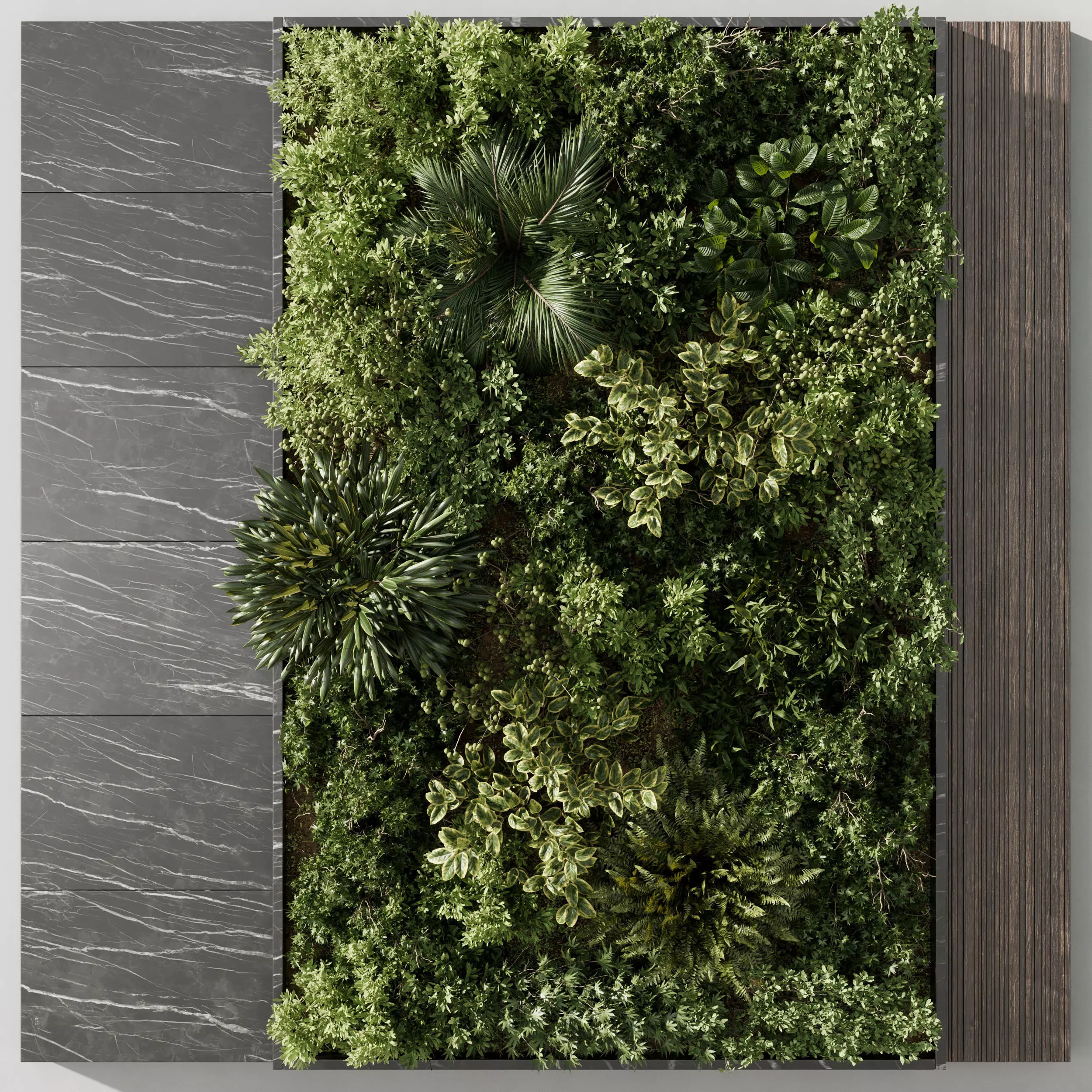 Plants set partition - Vertical Wall Garden With marble f 104 3D model_0