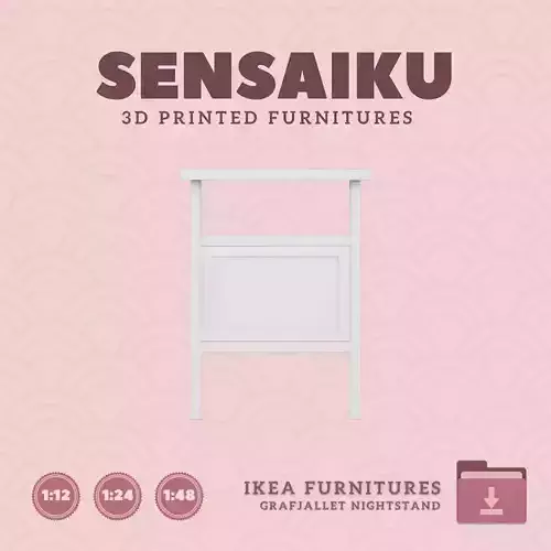 GRAFJALLET Nightstand for Miniature Dollhouse IKEA 3D Print