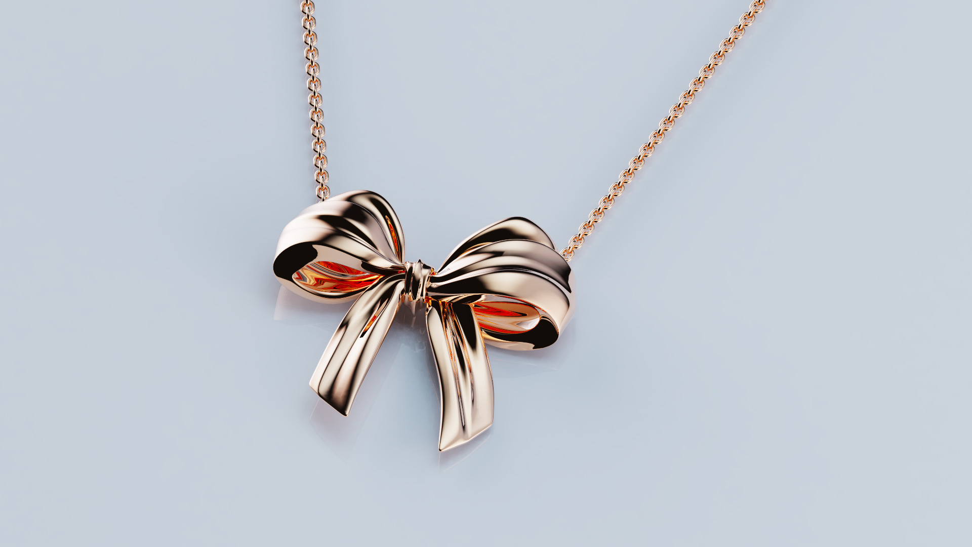 Pendant bow tie knot 3D print model_2