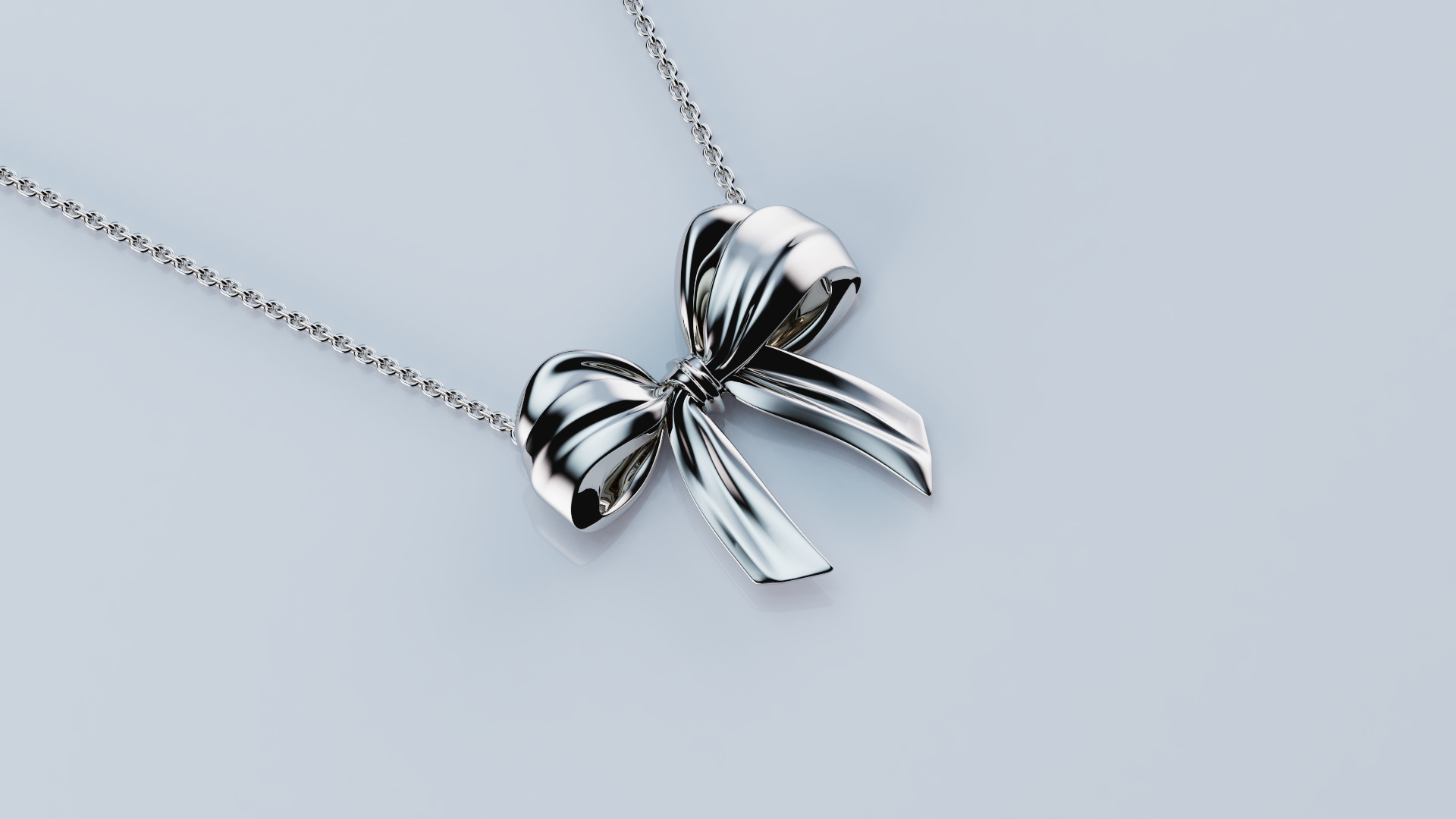 Pendant bow tie knot 3D print model_4