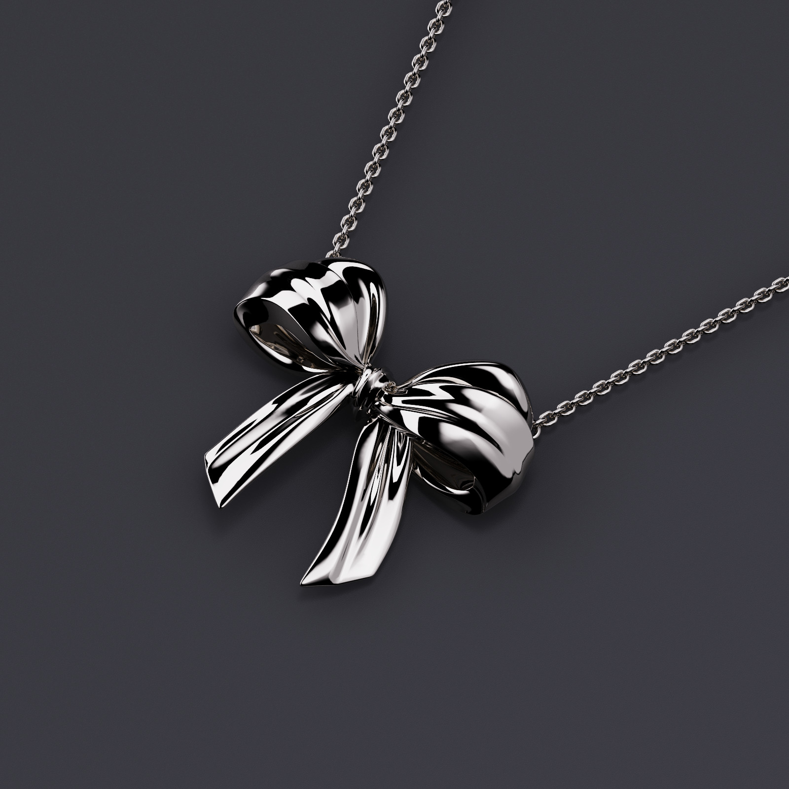 Pendant bow tie knot 3D print model_12