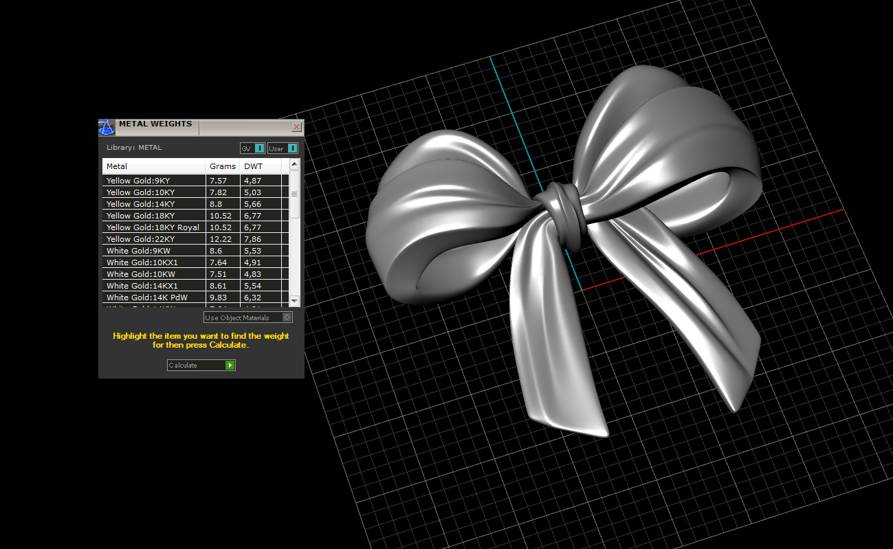 Pendant bow tie knot 3D print model_8