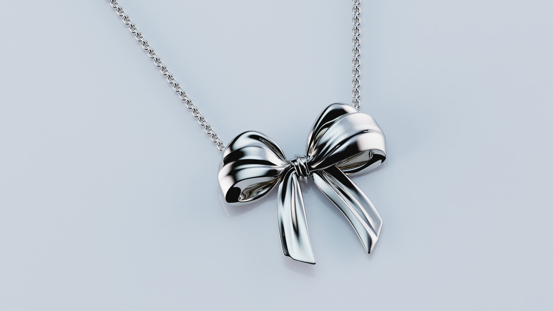 Pendant bow tie knot 3D print model_3