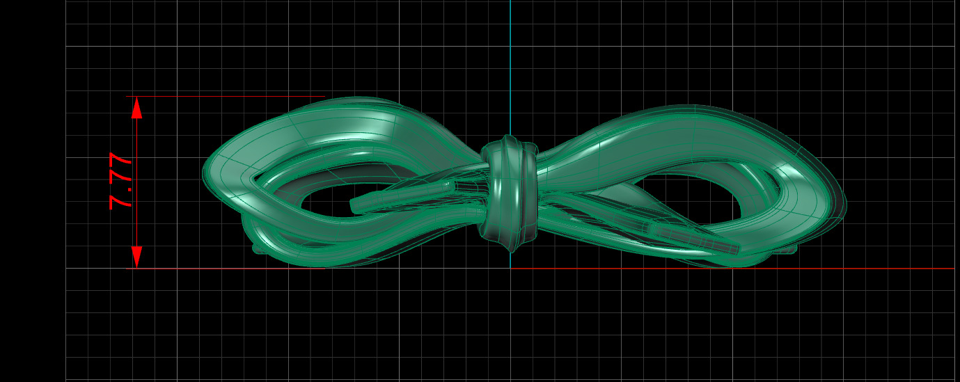 Pendant bow tie knot 3D print model_9