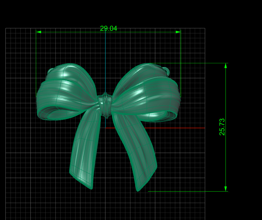 Pendant bow tie knot 3D print model_7