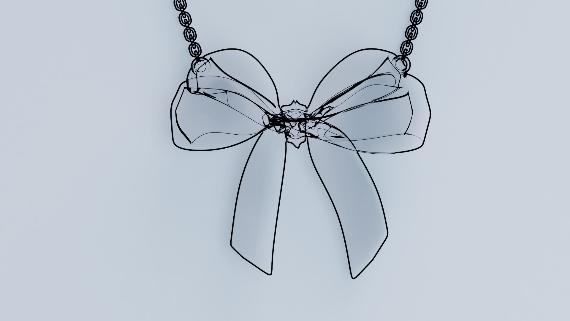 Pendant bow tie knot 3D print model_6