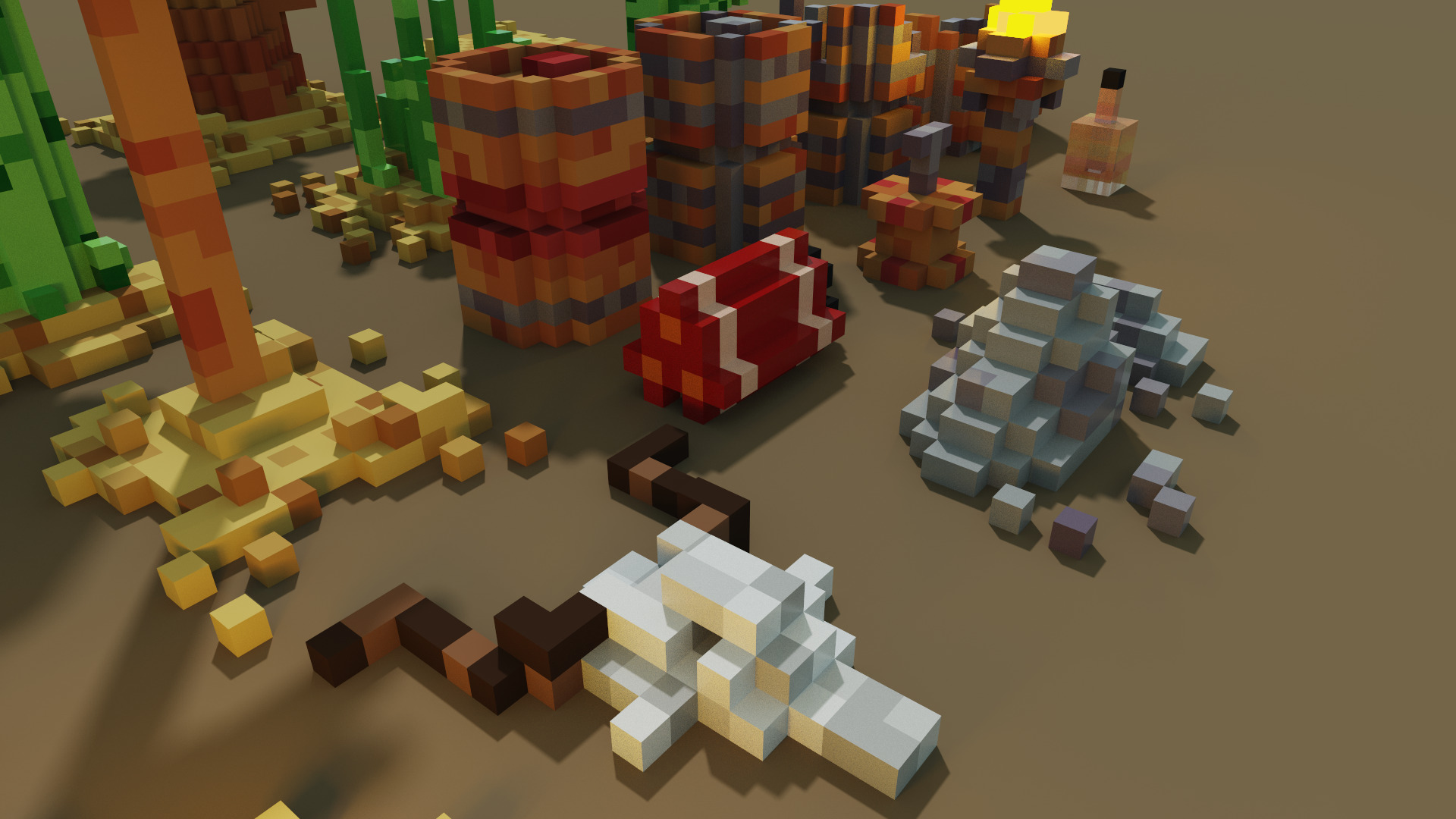 Wild West Environments Theme 3D Voxel Models Mini Bundle Low-poly 3D model_6