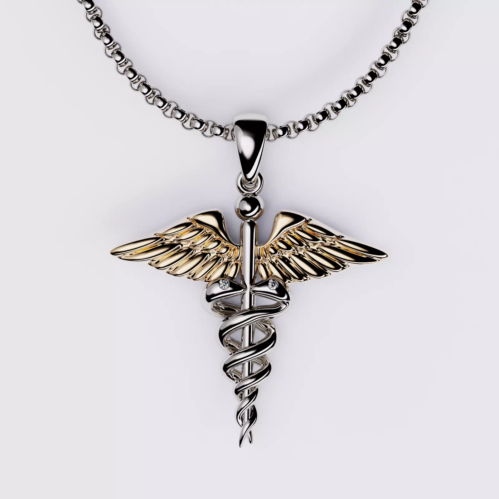 Pendant Caduceus 3D print model_0