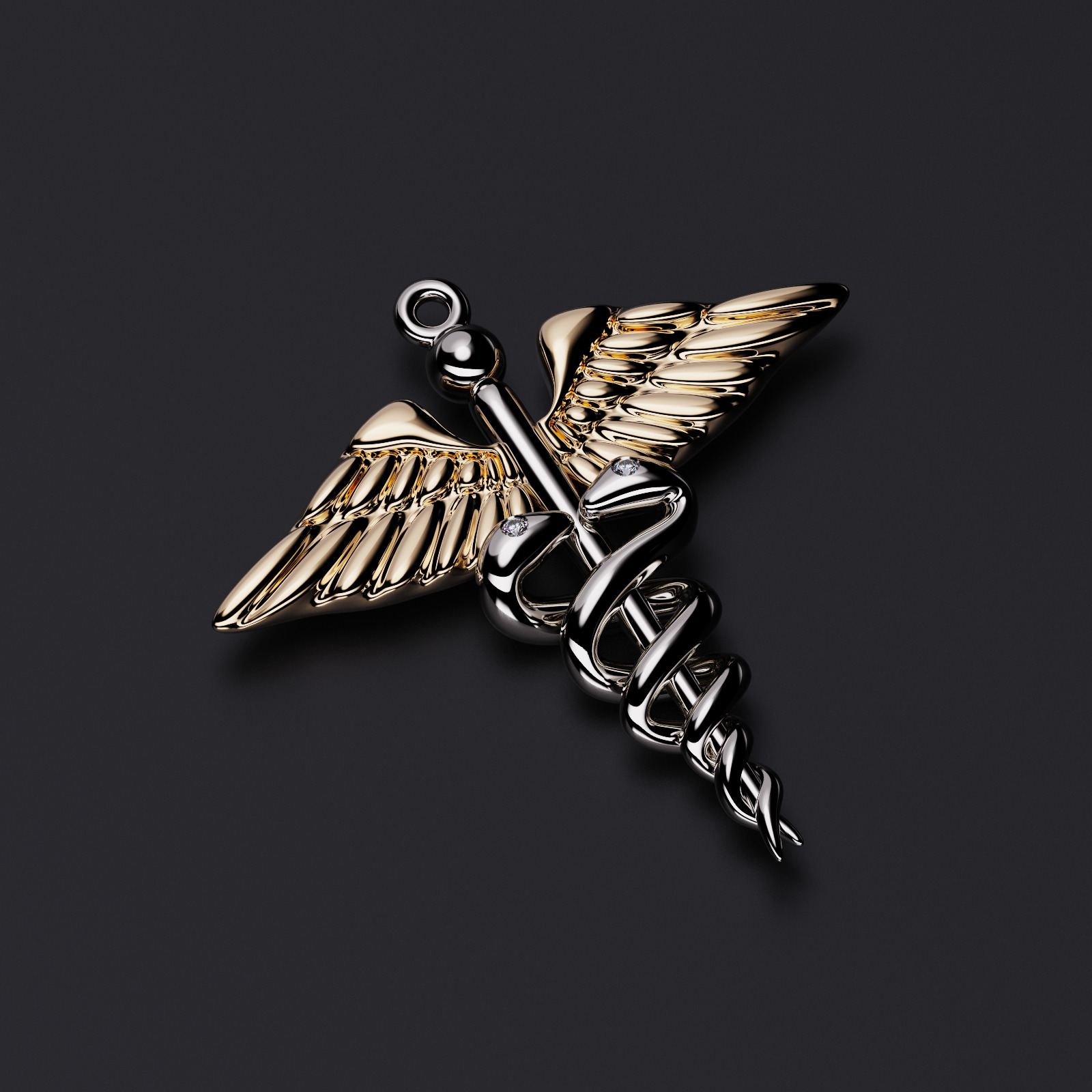 Pendant Caduceus 3D print model_2