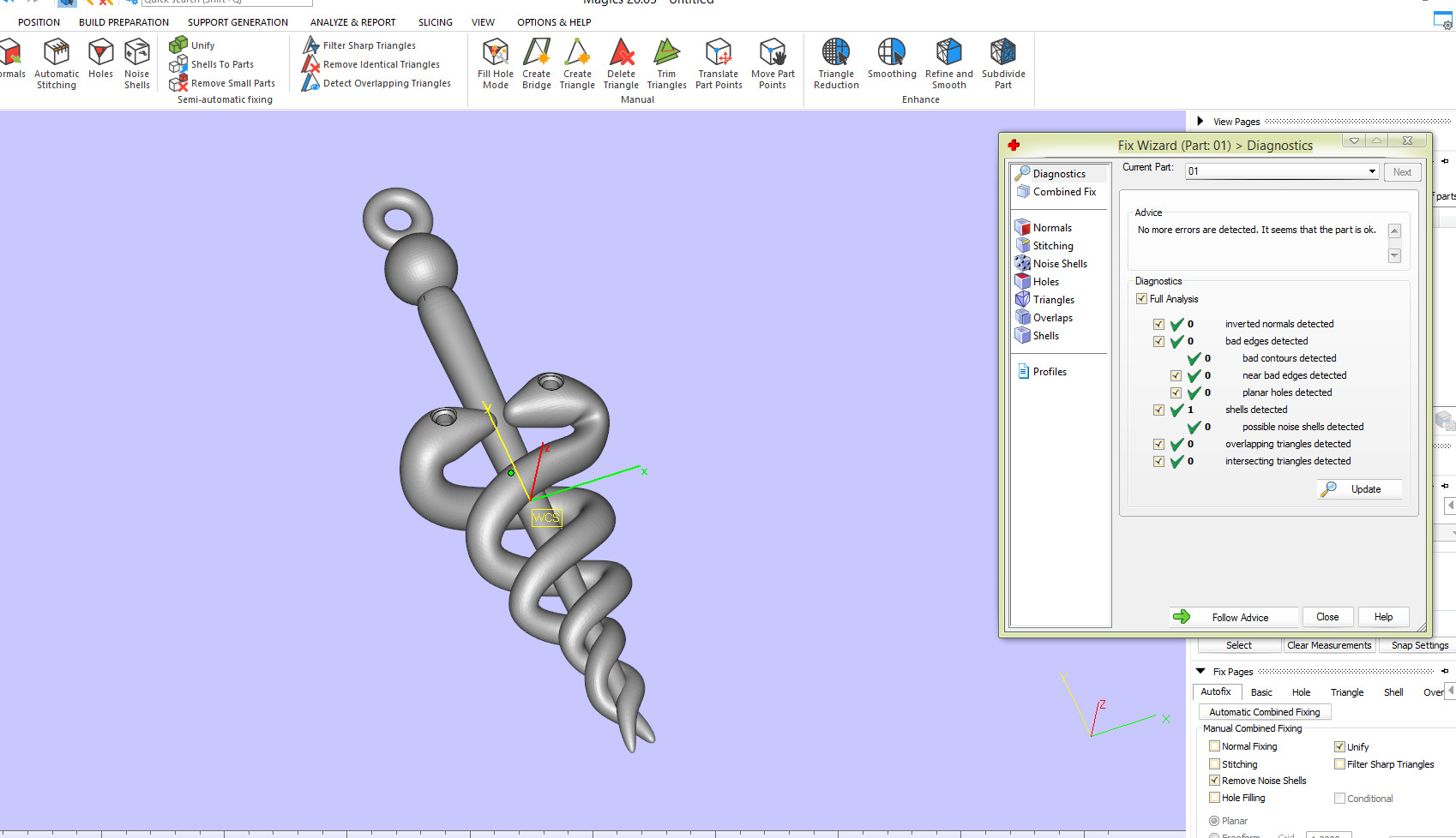 Pendant Caduceus 3D print model_10