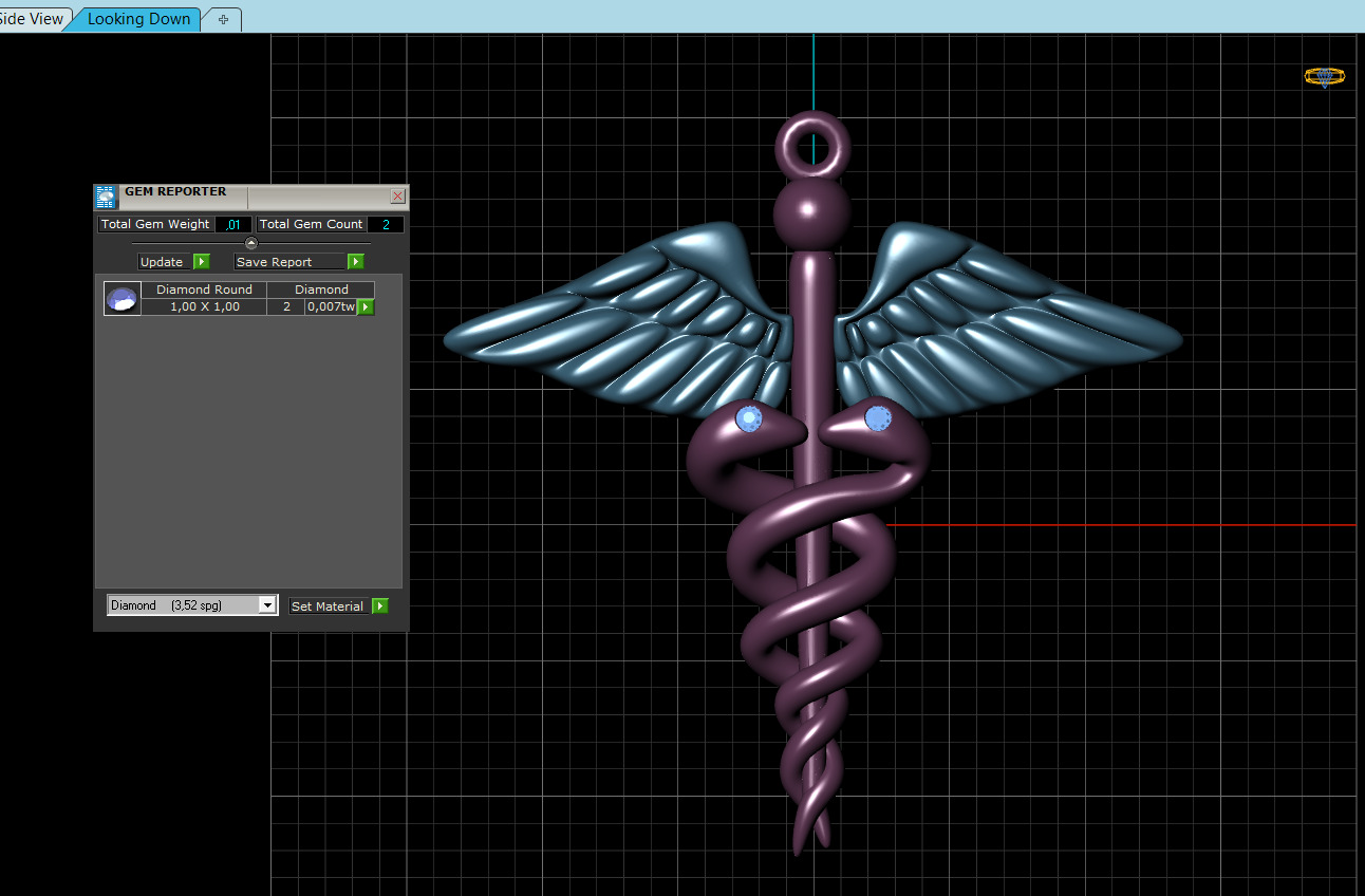 Pendant Caduceus 3D print model_4