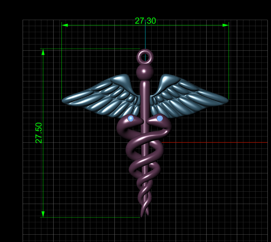 Pendant Caduceus 3D print model_6