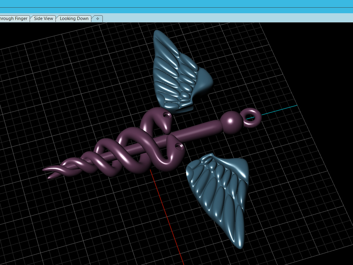 Pendant Caduceus 3D print model_5