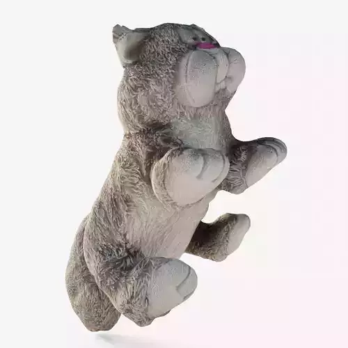 Scanned plush cat Low-poly 3D model