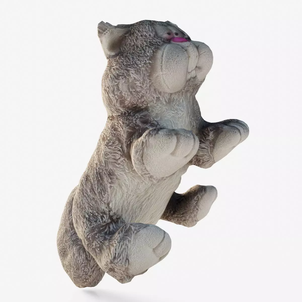 Scanned plush cat Low-poly 3D model