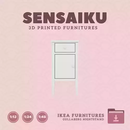 GULLABERG Nightstand V2 for Mini Dollhouse IKEA 3D Print