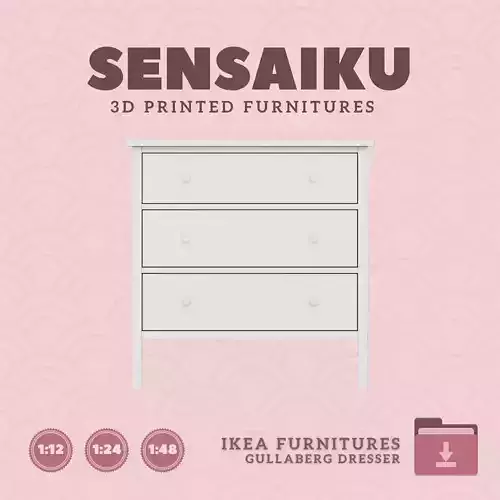 GULLABERG 3 Drawer Chest for Mini Dollhouse IKEA 3D Print