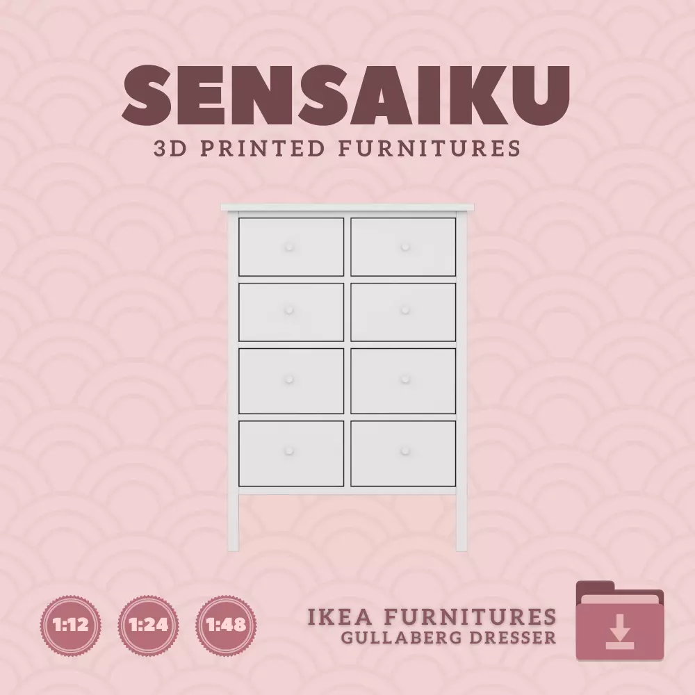 GULLABERG 8 Drawer Dresser for Mini Dollhouse IKEA 3D Print 3D print model