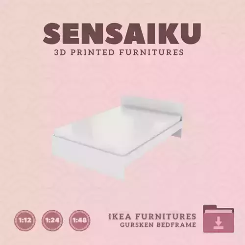 GURSKEN Bed Frame for Miniature Dollhouse IKEA 3D Print