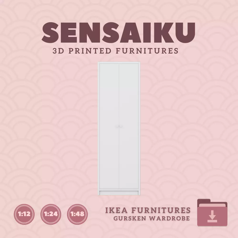 GURSKEN Wardrobe for Miniature Dollhouse IKEA 3D Print 3D print model