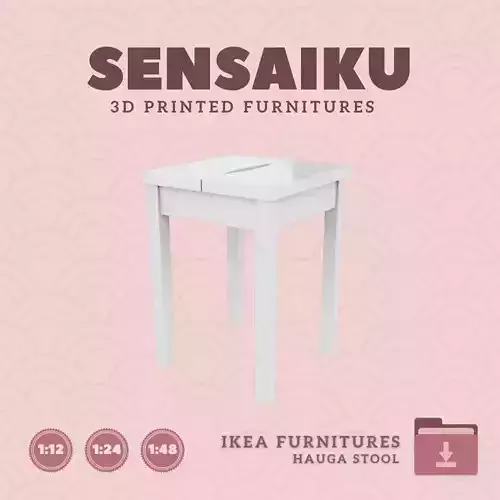 HAUGA Stool for Miniature Dollhouse IKEA 3D Print