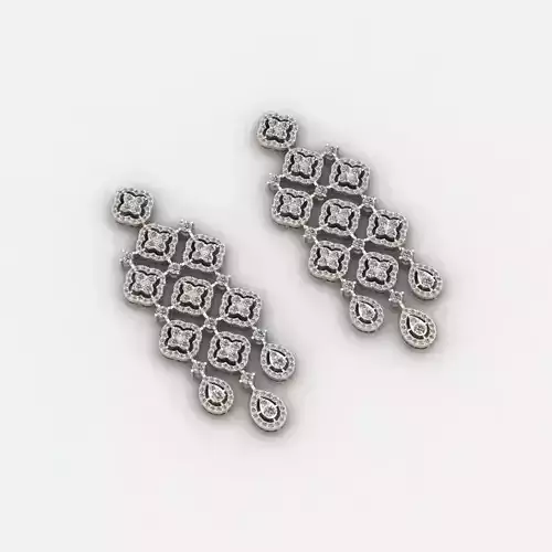 Modern Earrings with Round cut stons